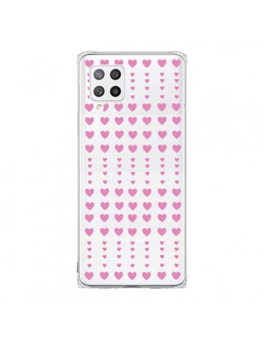 Coque Samsung A42 Coeurs Heart Love Amour Rose Transparente - Petit Griffin