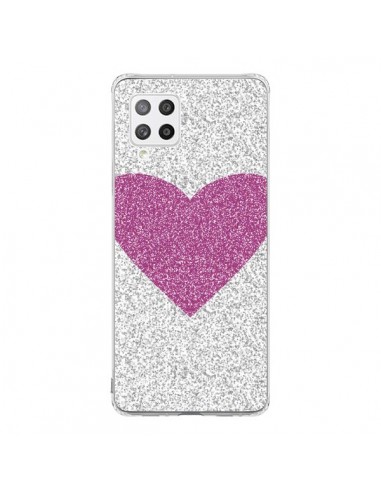 Coque Samsung A42 Coeur Rose Argent Love - Mary Nesrala