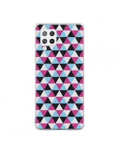 Coque Samsung A42 Azteque Triangles Rose Bleu Gris - Mary Nesrala