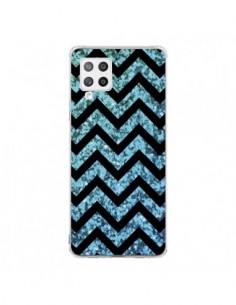 Coque Samsung A42 Chevron Aqua Sparkle Triangle Azteque -...