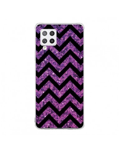 Coque Samsung A42 Chevron Purple Sparkle Triangle Azteque - Mary Nesrala