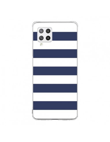 Coque Samsung A42 Bandes Marinières Bleu Blanc Gaultier - Mary Nesrala