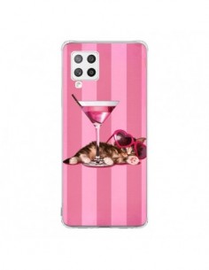 Coque Samsung A42 Chaton Chat Kitten Cocktail Lunettes...