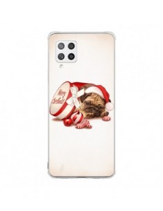 Coque Samsung A42 Chien Dog Pere Noel Christmas Boite -...