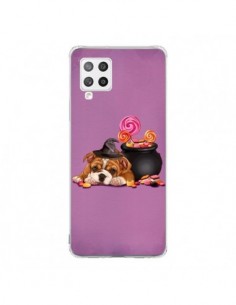 Coque Samsung A42 Chien Dog Halloween Sorciere Chaudron...