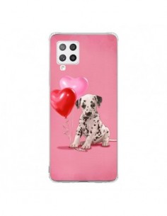 Coque Samsung A42 Chien Dog Dalmatien Ballon Coeur -...