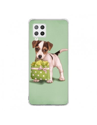 Coque Samsung A42 Chien Dog Shopping Sac Pois Vert - Maryline Cazenave
