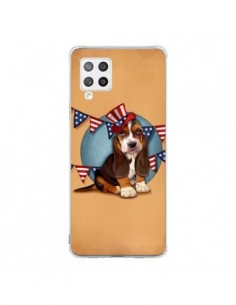Coque Samsung A42 Chien Dog USA Americain - Maryline...