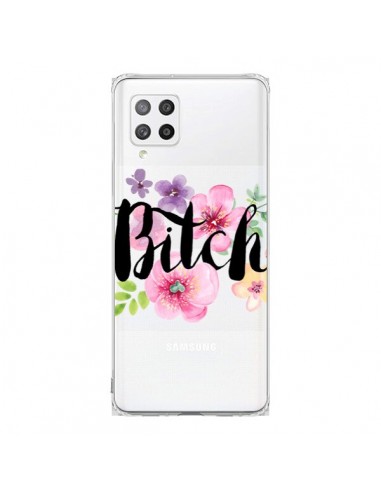 Coque Samsung A42 Bitch Flower Fleur Transparente - Maryline Cazenave