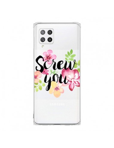 Coque Samsung A42 Screw you Flower Fleur Transparente - Maryline Cazenave