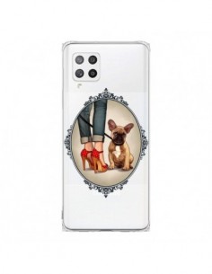 Coque Samsung A42 Lady Jambes Chien Bulldog Dog...