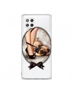 Coque Samsung A42 Lady Jambes Chien Bulldog Dog Noeud...