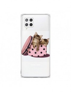 Coque Samsung A42 Chaton Chat Kitten Boite Pois...