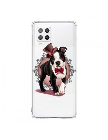 Coque Samsung A42 Chien Bulldog Dog Gentleman Noeud Papillon Chapeau Transparente - Maryline Cazenave