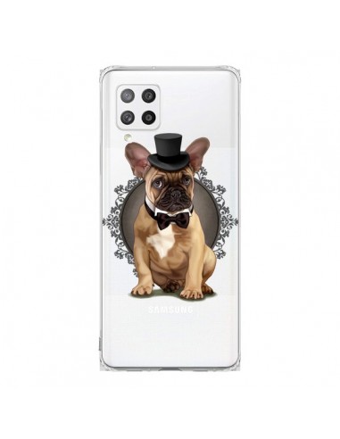 Coque Samsung A42 Chien Bulldog Noeud Papillon Chapeau Transparente - Maryline Cazenave
