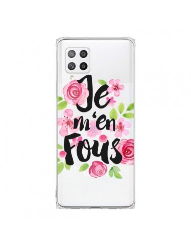 Coque Samsung A42 Je M'en Fous Fleurs Transparente - Maryline Cazenave