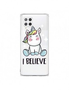 Coque Samsung A42 Licorne I Believe Transparente -...