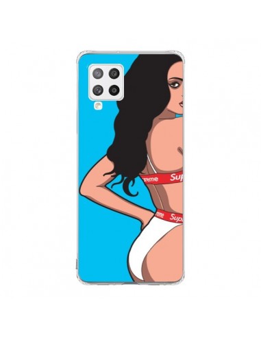 Coque Samsung A42 Pop Art Femme Bleu - Mikadololo