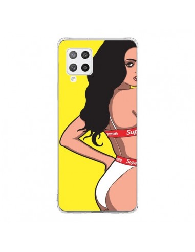 Coque Samsung A42 Pop Art Femme Jaune - Mikadololo