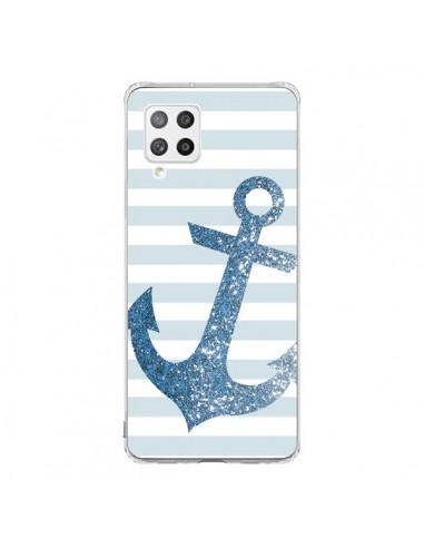 Coque Samsung A42 Ancre Bleu Navire - Monica Martinez