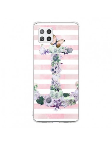 Coque Samsung A42 Ancre Rose Fleurs Navire - Monica Martinez