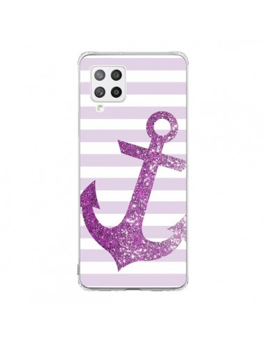 Coque Samsung A42 Ancre Rose Navire - Monica Martinez