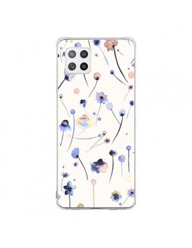 Coque Samsung A42 Blue Soft Flowers - Ninola Design