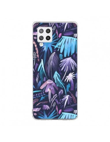 Coque Samsung A42 Brushstrokes Tropical Palms Navy - Ninola Design