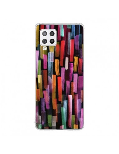 Coque Samsung A42 Colorful Brushstrokes Black - Ninola Design