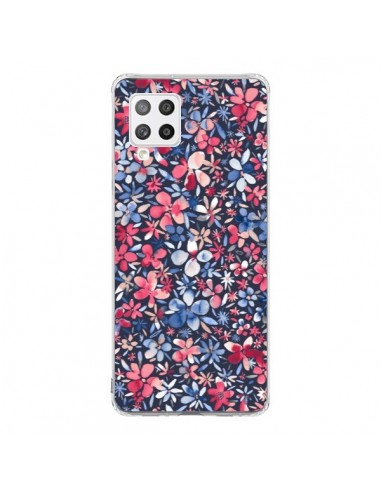 Coque Samsung A42 Colorful Little Flowers Navy - Ninola Design