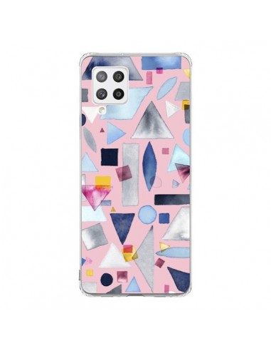 Coque Samsung A42 Geometric Pieces Pink - Ninola Design