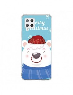 Coque Samsung A42 Ours Blanc de Noël Merry Christmas - Nico