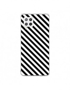 Coque Samsung A42 Bonbon Candy Noire et Blanche Rayée - Nico