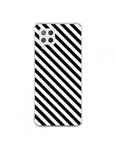 Coque Samsung A42 Bonbon Candy Noire et Blanche Rayée - Nico