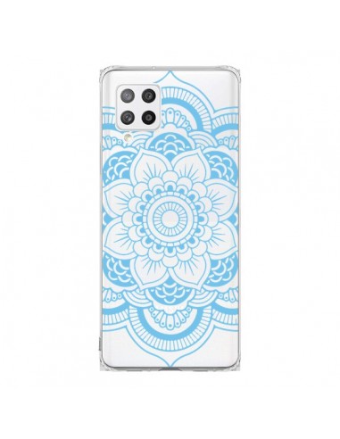 Coque Samsung A42 Mandala Bleu Azteque Transparente - Nico