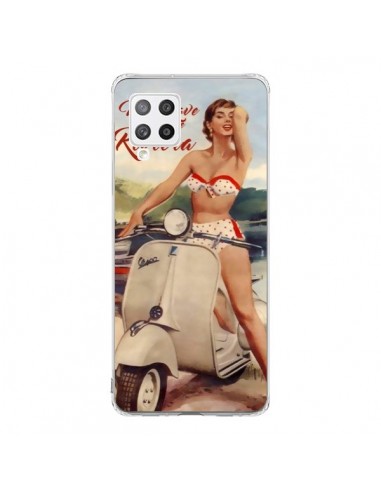 Coque Samsung A42 Pin Up With Love From the Riviera Vespa Vintage - Nico