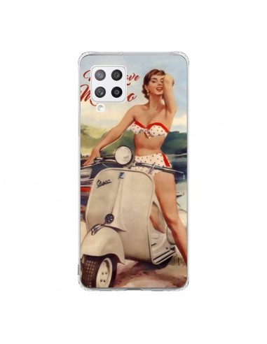 Coque Samsung A42 Pin Up With Love From Monaco Vespa Vintage - Nico