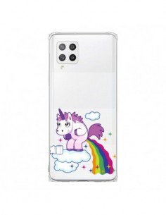 Coque Samsung A42 Licorne Caca Arc en Ciel Transparente -...