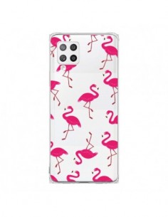 Coque Samsung A42 flamant Rose et Flamingo Transparente -...