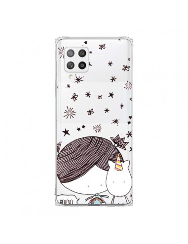 Coque Samsung A42 Petite Fille et Licorne I Believe Transparente - Nico