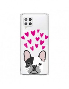 Coque Samsung A42 Bulldog Français Coeurs Chien...