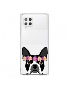Coque Samsung A42 Boston Terrier Fleurs Chien...