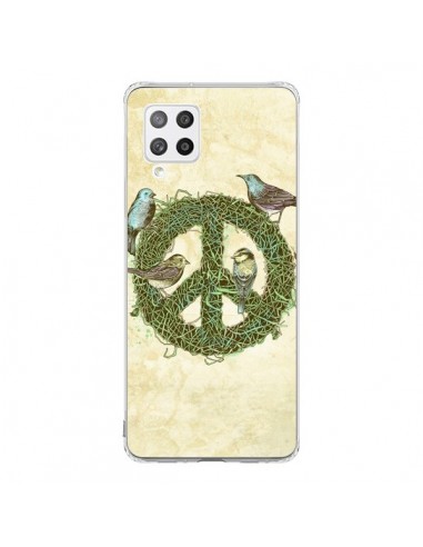 Coque Samsung A42 Peace And Love Nature Oiseaux - Rachel Caldwell