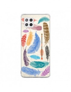 Coque Samsung A42 Feather Plumes Multicolores - Rachel...