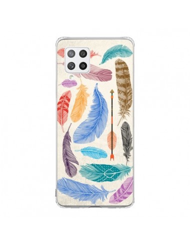 Coque Samsung A42 Feather Plumes Multicolores - Rachel Caldwell
