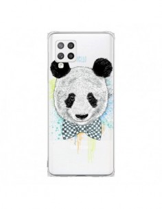 Coque Samsung A42 Panda Noeud Papillon Transparente -...