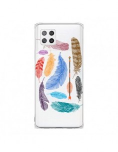 Coque Samsung A42 Plume Feather Couleur Transparente -...