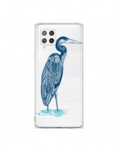Coque Samsung A42 Heron Blue Oiseau Transparente - Rachel...