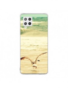 Coque Samsung A42 Mouette Mer Ocean Sable Plage Paysage -...