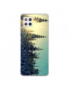 Coque Samsung A42 Hiver Paysage Neige Montagnes Sapins...